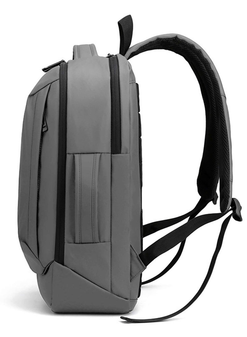 Hike Premium Durable 16.5-inch Backpack Water Resistant Laptop Daypack with Built in USB Port and Multi Compartments for Travel/Business/College/School, HK2102 - GREY - Image 3