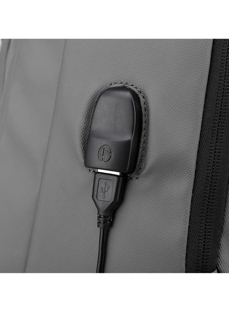 Hike Premium Durable 16.5-inch Backpack Water Resistant Laptop Daypack with Built in USB Port and Multi Compartments for Travel/Business/College/School, HK2102 - GREY - Image 5