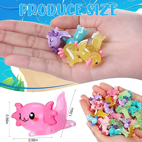 Liliful 120 Pcs Mini Resin Animals Axolotl Toy Gifts Mini Resin Figurines Birthday Decorations Miniature Axolotl Figurine Charms for DIY Crafts Garden - Image 5