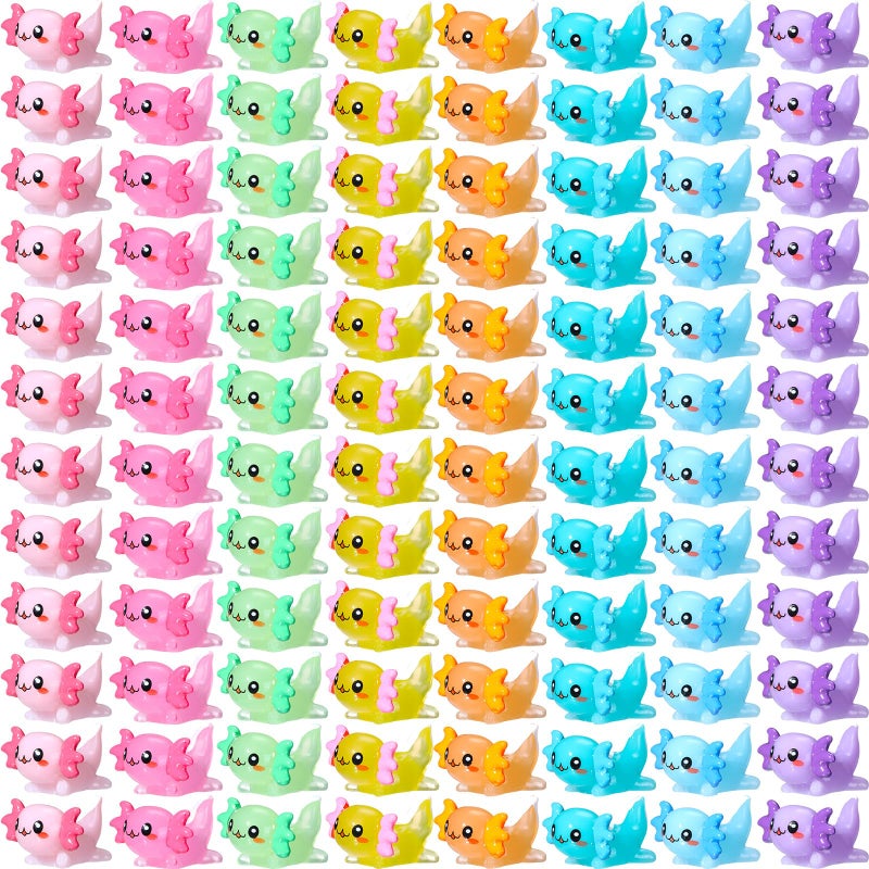 Liliful 120 Pcs Mini Resin Animals Axolotl Toy Gifts Mini Resin Figurines Birthday Decorations Miniature Axolotl Figurine Charms for DIY Crafts Garden - Image 3