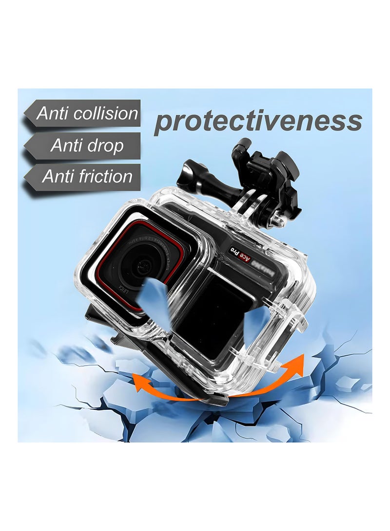 SOLARAE Dive Housing Case for Insta360 Ace Pro, Underwater Dive Protective Shell Waterproof Up to 60m (197ft) with Bracket Accessories - Image 3