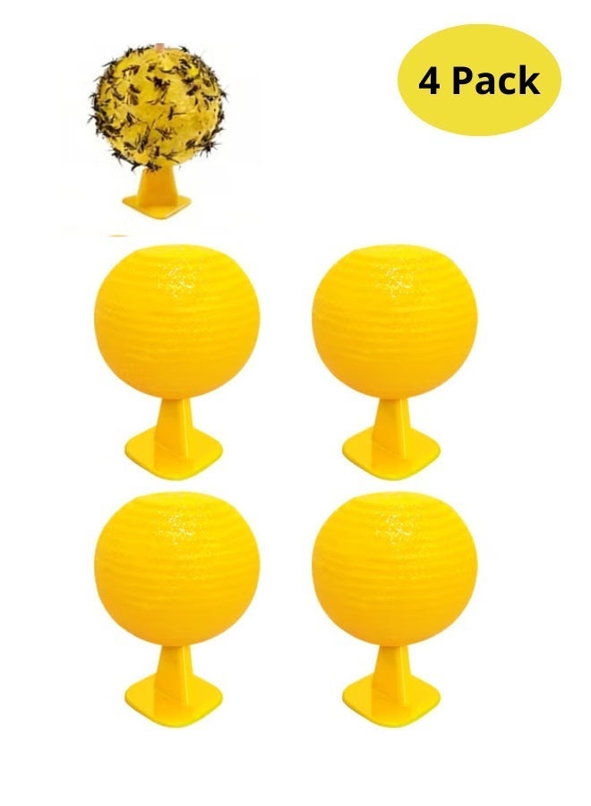 عبوة من 4 كرات مصيدة ذباب الفاكهة اللاصقة – مصيدة صديقة للبيئة للحشرات الطائرة للاستخدام الداخلي والخارجي | لاصق قوي مقاوم للماء لالتقاط البعوض والناموس وذباب الفاكهة والدبابير والزنابير - Image 5