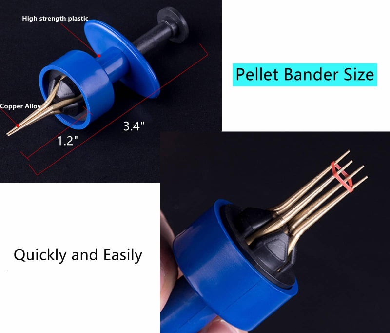 Drchoer 2X Pellet Bander Tool Micro Bait Bands Banding Match Coarse Fishing Terminal Tackle Set w/ 600 Bands(Blue) - Image 2
