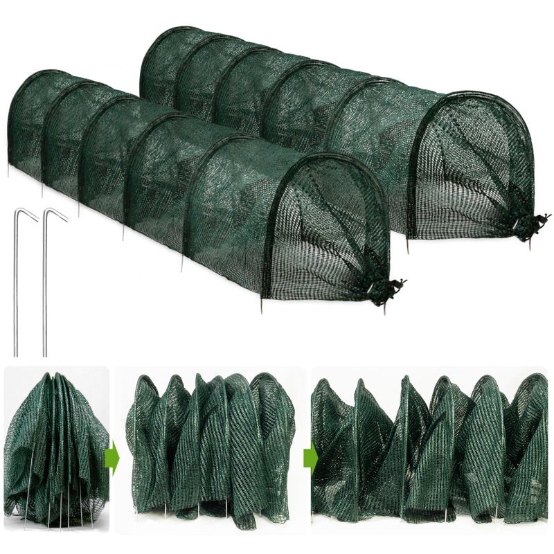 warmfarm 2 in 1 Portable Greenhouse Protection from Sun Heat,Garden Tunnel Shade Net Cover with Quick-Release Technology,Row Covers for Vegetables Plant Cover from Sun (Pack 2) - Image 1