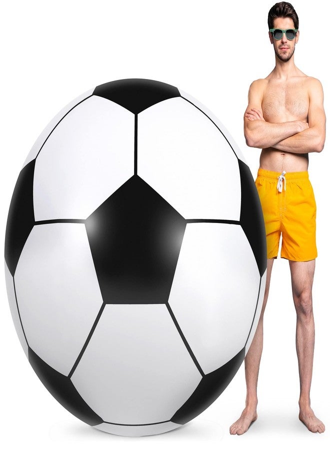 Elcoho 60 Inch Inflatable Beach Ball Jumbo Inflatable Soccer Ball Swimming Pool Party Decoration Soccer Beach Balls for Water Sports Games Party Supplies Family Gathering - Image 1