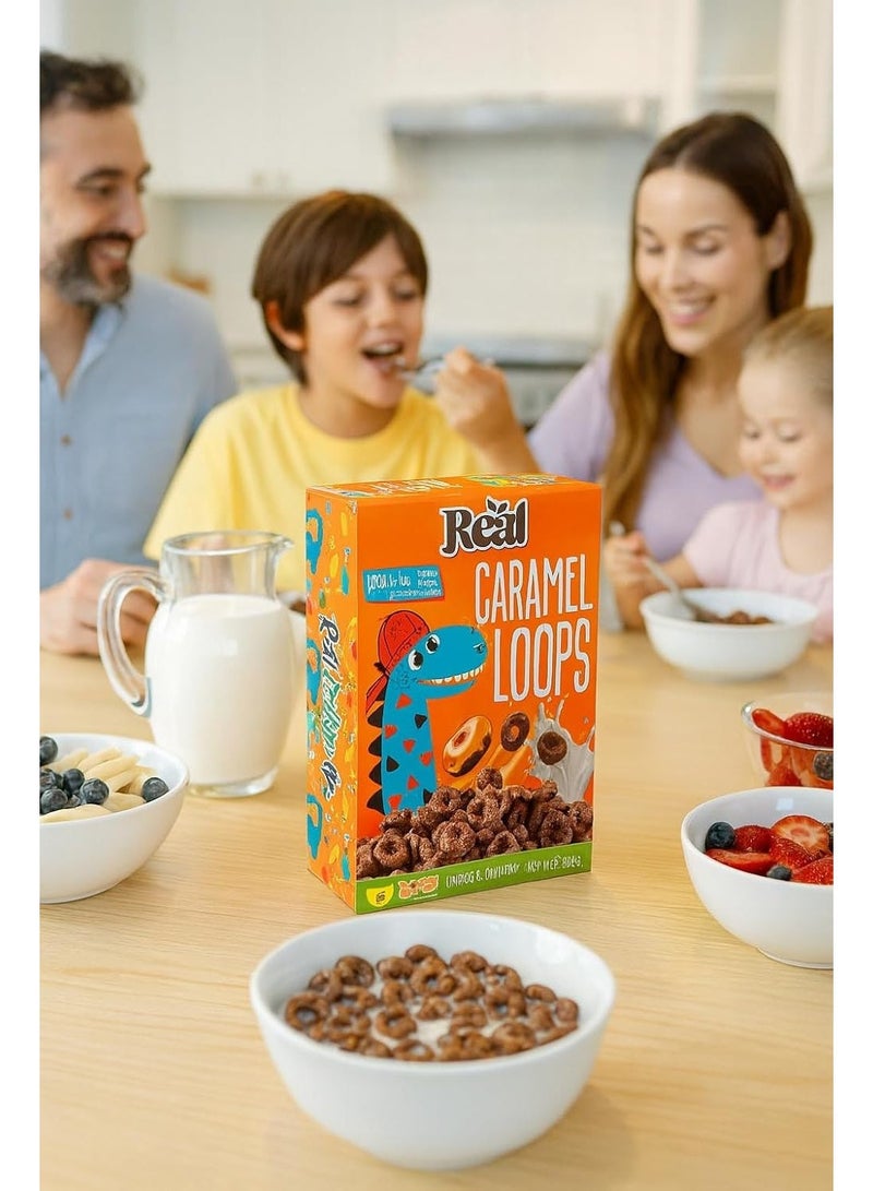 ريل رقائق حقيقية - حلقات كراميل حقيقية - حبوب بنكهة الكراميل المقرمش والقرفة، 12 غ بروتين، سكر أقل، عبوة 250 غ - مغذية ولذيذة - Image 2