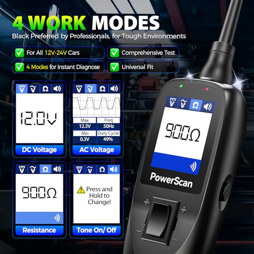 Autel 2026 Autel PowerScan PS100 Power Circuit Probe Tester, 12-24V Automotive Electrical Open/Short Breaker Finder, Component Activation Test Tool, AC/DC Trailer Relay Fuse Test, 40FT Cable, for 99% Cars - Image 5