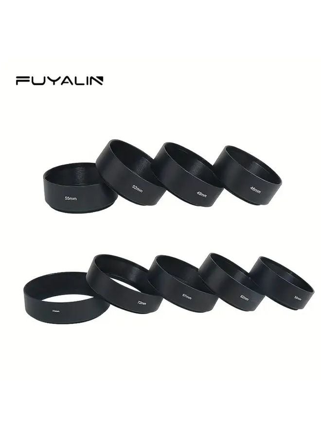 Standard 52mm Aluminum Alloy Lens Hood for DSLR Mirrorless Cameras with Threaded Metal Cap - Image 4