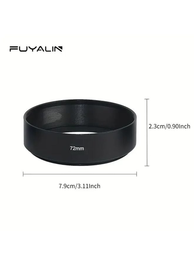 Standard 52mm Aluminum Alloy Lens Hood for DSLR Mirrorless Cameras with Threaded Metal Cap - Image 3