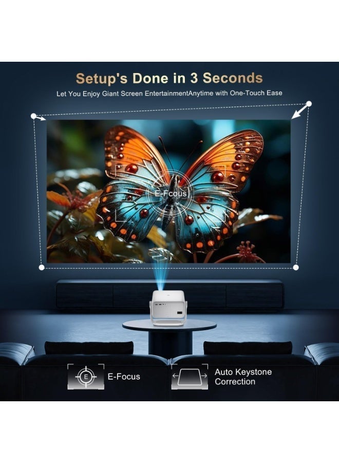 FlashHawk Projector 4K Home Cinema - 700 ANSI Native 1080P Mini Portable Smart Android OS Projectors with WiFi 6 And Bluetooth 5 For Outdoor Movie, Auto Focus and Keystone, 3D Stereo Sound - Image 5