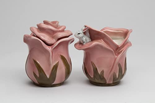 Cosmos Gifts 56645 Fine Porcelain Rose Bunny Sugar and Creamer Set - Image 4