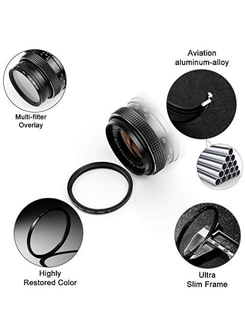 Sedremm 52mm Star Filter 4 Pieces Starburst Lens Filter(4 Points,6 Points,8 Points,12 Points) with Centre Pinch Lens Cap for Canon Nikon Sony Olympus Pentax and Other DSLR Cameras + 4 Slot Filter Pouch  - Image 2