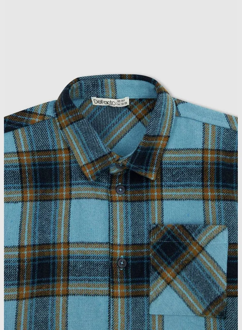 DeFacto Boy Polo Neck Woven Long Sleeve Shirt