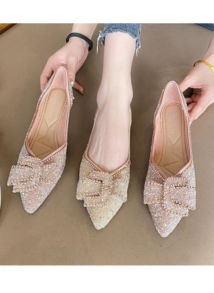 Light Luxury Rhinestone Pointed Flat Shoes  - Image 4