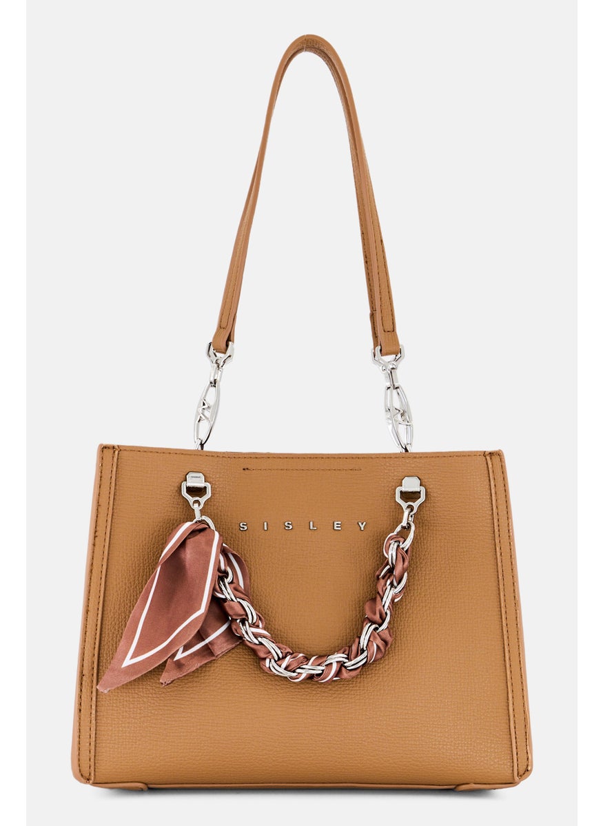 SISLEY Women Brand Logo Shoulder Bag, Brown  - Image 1