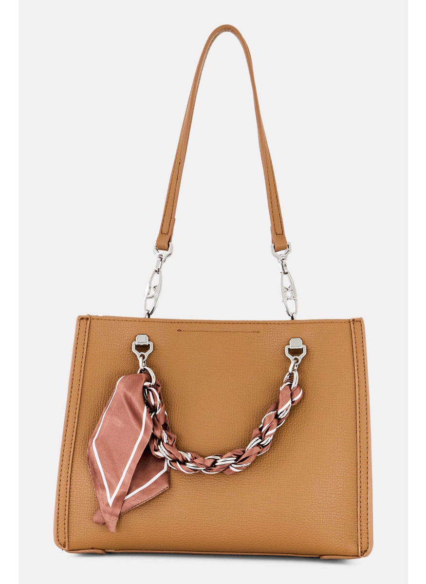 SISLEY Women Brand Logo Shoulder Bag, Brown  - Image 2