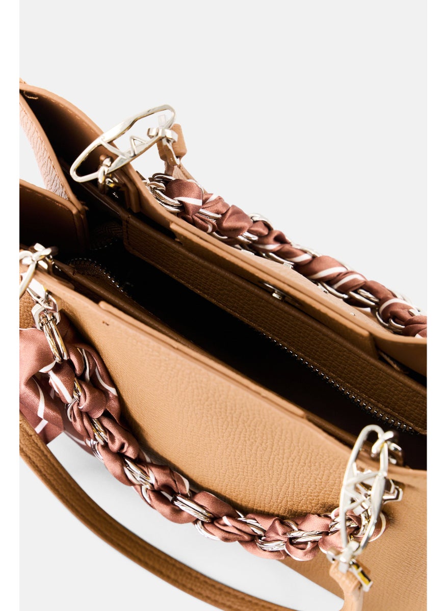 SISLEY Women Brand Logo Shoulder Bag, Brown  - Image 3