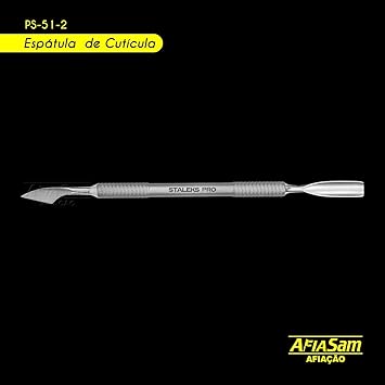 STALEKS Smart 51 Type 2 Stainless Steel Cuticle Pusher with Rubber Handle - Image 2