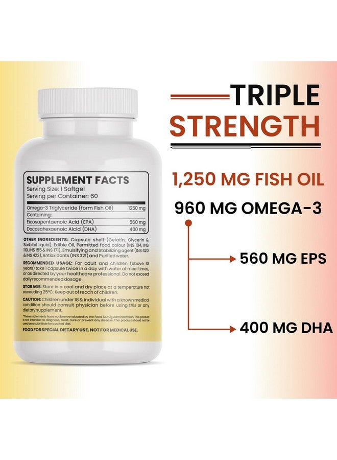 ROYAL SWAG 1250mg of Omega 3 Fish Oil Tablets- High Potency, Molecularly Distilled, Burpless Softgels with EPA and DHA for Immune Support, Joint, Vision, and Heart Health - 60 Count. - Image 5