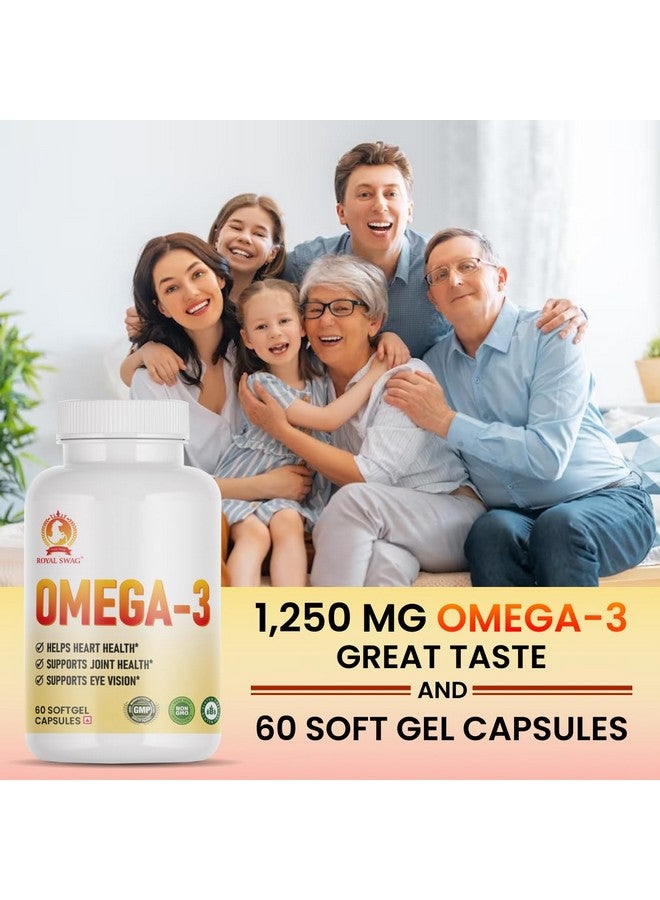 ROYAL SWAG 1250mg of Omega 3 Fish Oil Tablets- High Potency, Molecularly Distilled, Burpless Softgels with EPA and DHA for Immune Support, Joint, Vision, and Heart Health - 60 Count. - Image 3