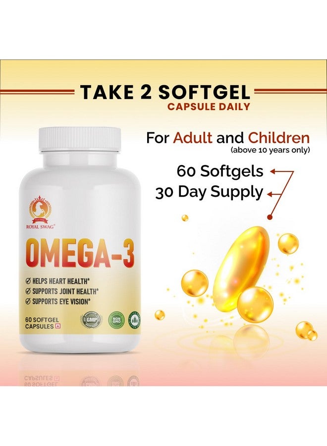 ROYAL SWAG 1250mg of Omega 3 Fish Oil Tablets- High Potency, Molecularly Distilled, Burpless Softgels with EPA and DHA for Immune Support, Joint, Vision, and Heart Health - 60 Count. - Image 2