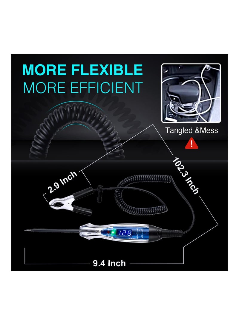 Automotive Test Light, 3-60V DC Digital LED Circuit Tester, Heavy Duty Light Tester with Voltmeter, Auto Electrical Bidirectional Voltage Electric Pen, Circuits - Image 3