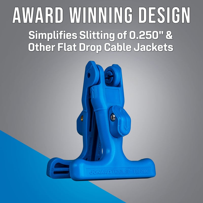 Jonard Tools FOD-2000 Fiber Optic Drop Cable Slitter for 0.250" Flat Cable, Blue - Image 2