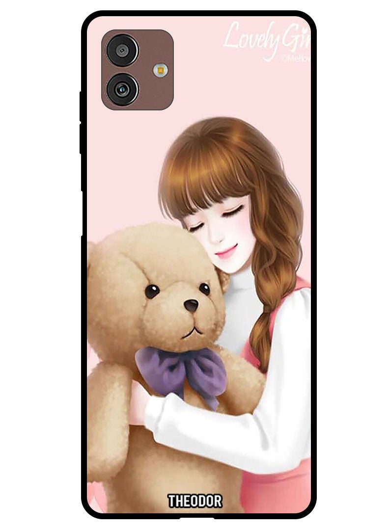 Theodor Protective Case Cover For Samsung Galaxy M13 5G   Lovely Girl Witih Teddy - Image 1