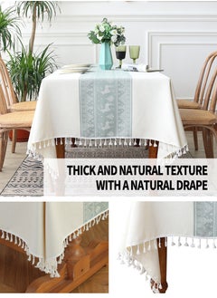 140*180cm square tablecloth, waterproof, oil-resistant, durable tablecloth imitation cotton and linen polyester material, tasseled tablecloth, suitable for families, hotels, picnics, parties, etc. - pzsku/Z04C356C22B1149ED6750Z/45/_/1716432098/d43c6afd-03d5-447e-9db1-3846cec01d84