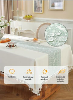 140*180cm square tablecloth, waterproof, oil-resistant, durable tablecloth imitation cotton and linen polyester material, tasseled tablecloth, suitable for families, hotels, picnics, parties, etc. - pzsku/Z04C356C22B1149ED6750Z/45/_/1716432452/f8764a66-b7b2-4de2-b658-fcd4ba17aea2