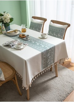 140*180cm square tablecloth, waterproof, oil-resistant, durable tablecloth imitation cotton and linen polyester material, tasseled tablecloth, suitable for families, hotels, picnics, parties, etc. - pzsku/Z04C356C22B1149ED6750Z/45/_/1716432739/50ef556e-4380-4ce2-b16f-5a023b82fd6d