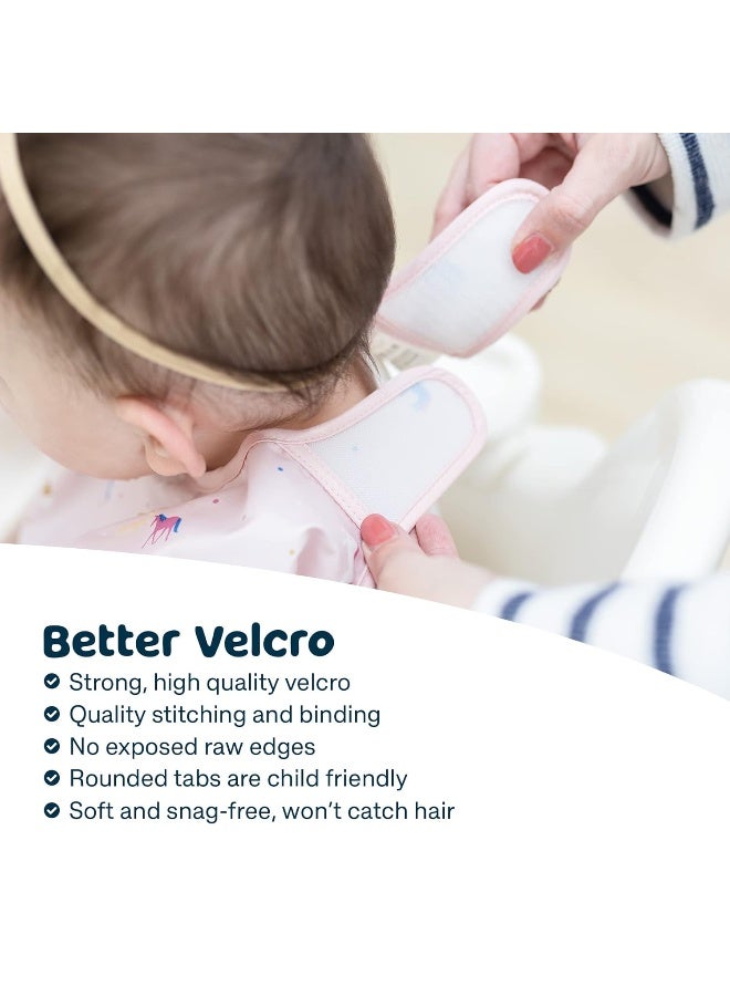 Tiny Twinkle مريلة أطفال مضادة للفوضى من Tiny Twinkle، مريلة مائية للأطفال لتناول الطعام، مريلة بأكمام طويلة قابلة للغسل في الغسالة، مناسبة للتغذية الذاتية للأطفال، مريلة للأطفال، مستلزمات BLW (سفاري صغيرة، صغيرة 6-24 شهر) - Image 3