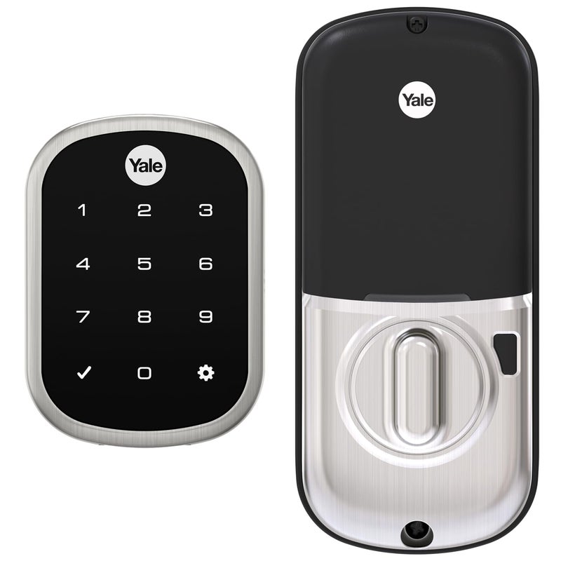 Yale Security Deadbolt Lock Satin Nickel Keyless NonConnected Entry Door Lock with Digital Keypad Touchscreen for Code Entry YRD256NR619