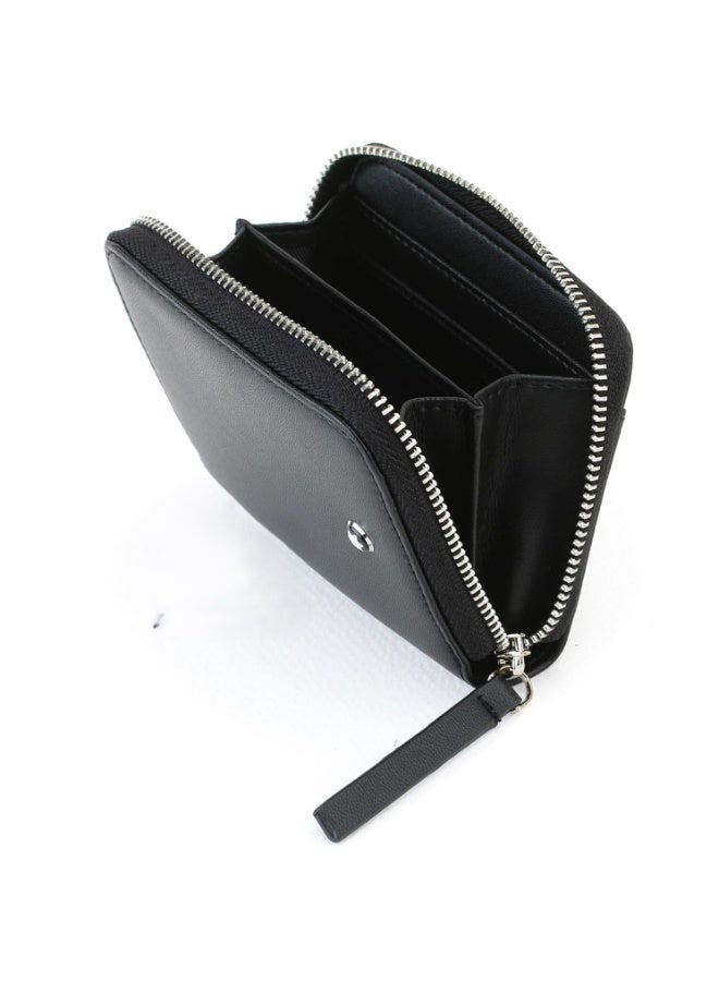 Montblanc Black Genuine Leather Coin Purse & Zipper Wallet – Luxury Compact Designer Wallet for Men & Women - Image 2
