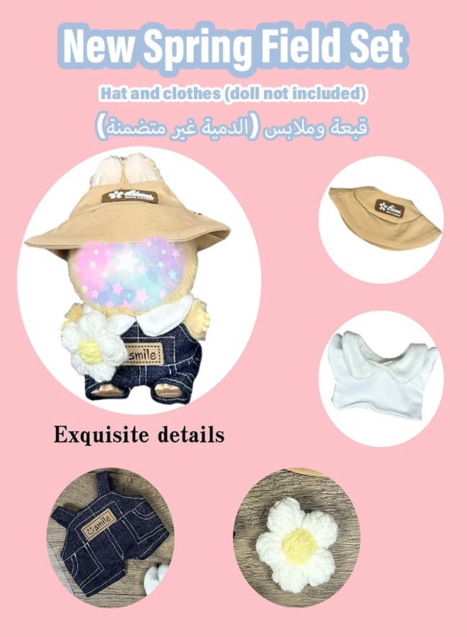 Labubu Luxury Chic Clothes Set & Outfit Set For 17cm Dolls Fashion Doll Dress Outfit Plush Hat Interchangeable Clothing High Fashion Accessories For 1/2/3 Generation - Image 5