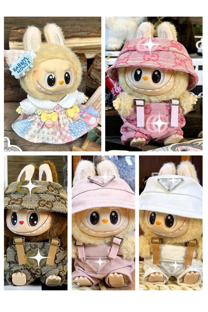 Labubu Luxury Chic Clothes Set & Outfit Set For 17cm Dolls Fashion Doll Dress Outfit Plush Hat Interchangeable Clothing High Fashion Accessories For 1/2/3 Generation - Image 2