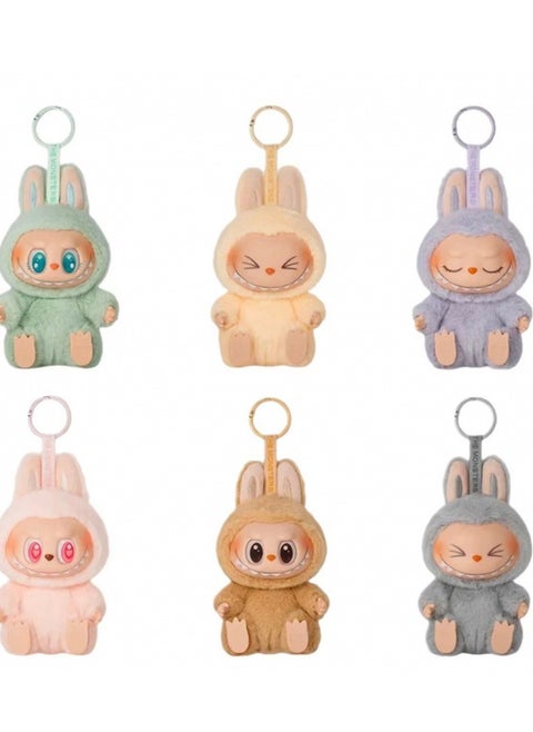 Labubu 2nd Generation Macaron Face Blind Box Plush Doll Toy Labubu Doll Key (6 Pack)