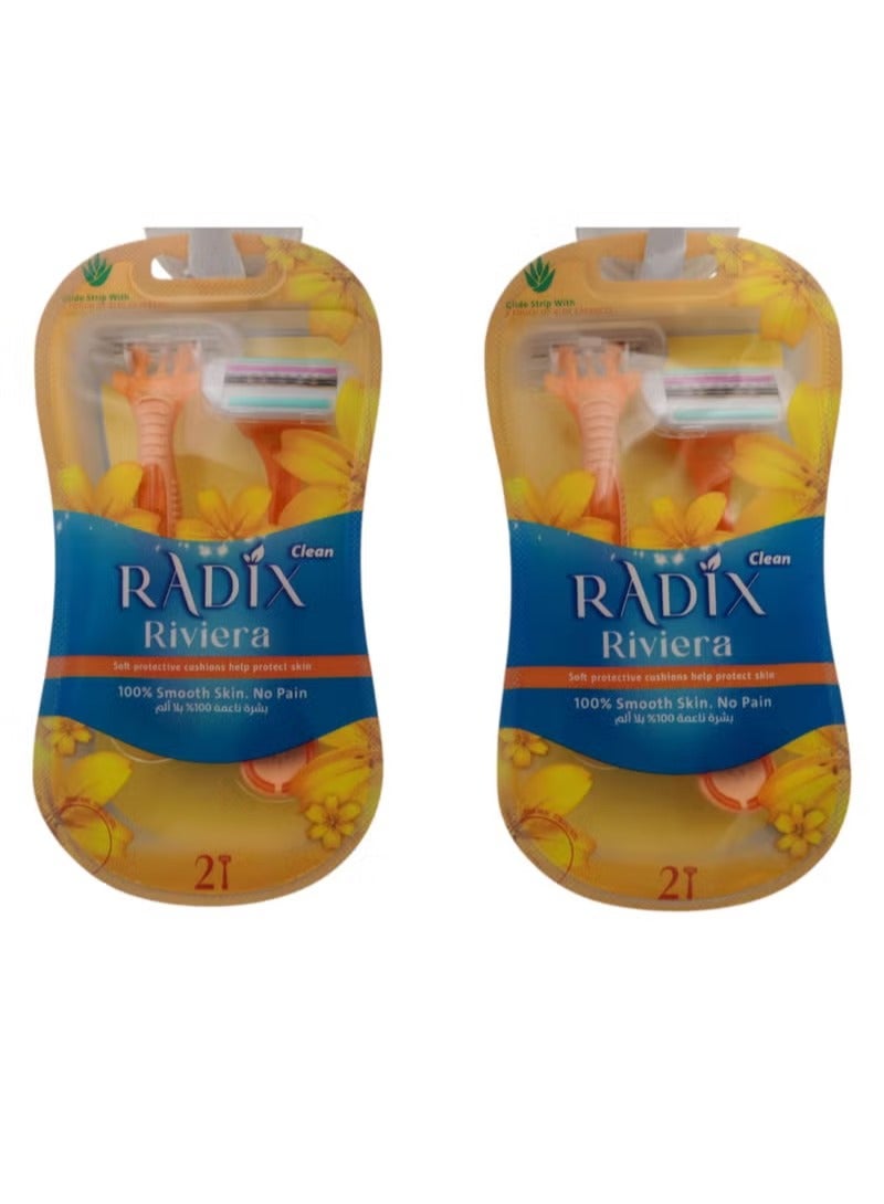 Radix Riviera shaving blades for 100% pain-free smooth skin - (two packs)
