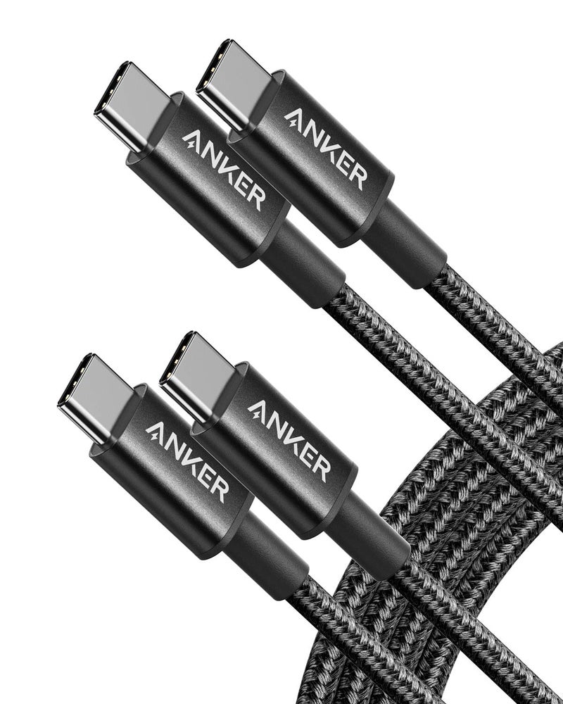 أنكر كابل شحن أنكر USB-C إلى USB-C بطول 6 أقدام (عبوة من قطعتين) - شحن سريع ومتين - Image 1