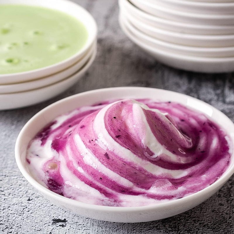 UIBFCWN مجموعة أطباق صلصة الصويا UIBFCWN 5 قطع سعة 3 أونصات أطباق غمس خزفية 4 بوصات أطباق صغيرة للوجبات الجانبية أطباق تقديم صغيرة لأطباق جانبية أكواب صلصة غمس من البورسلين للشواء والتوابل والسوشي والكاتشب والعشاء - Image 4