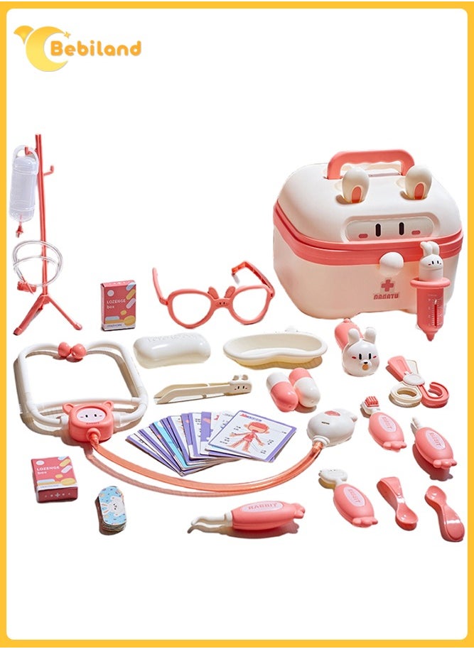 Bebiland 25-Piece Doctor Kit for Toddlers, Pretend Play Educational Doctor Toys, Medical Kit with Stethoscope, Doctor Play set for Dentist Doctor, Role Play Toys for Girls Boys Toddler Gift  - Image 1