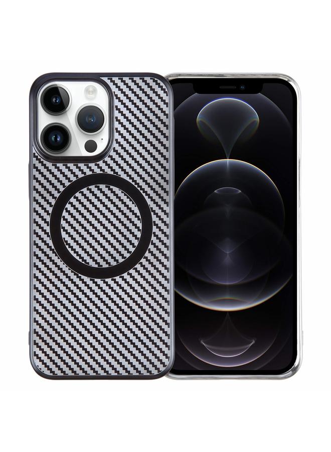 اس-توب جراب لهاتف iPhone 12 Pro Max مصنوع من ألياف الكربون المطلية 6D، جراب شفاف من Magsafe PC - Image 1