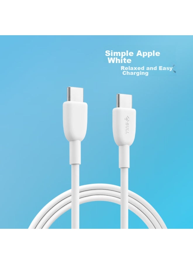 bull Ctoc/male To Male Fast Charging Data Cable, 3a High Current/c-c/1m, Compatible With Apple 15 Series Fast Charging/huawei/xiaomi/tablets/laptops, Glutinous Rice White - Image 4