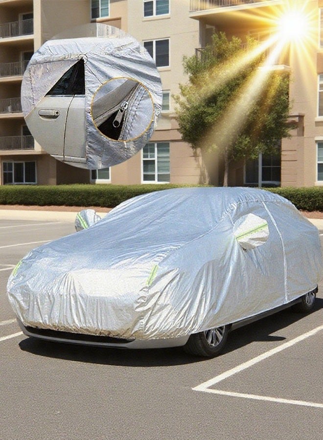 Generic UV-Proof Car Cover Waterproof Auto Heat Shield with Side Zipper Sunscreen Elastic Buckle Automotive Exterior Accessories For Hyundai Toyota Honda Nissan Kia Suzuki - Image 1