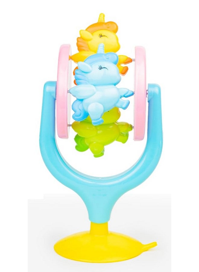 Ratna's Unicorn Go Round Highchair Spinning Merry Go Round Toy with Rattle Sound for Toddlers Kids - Image 1