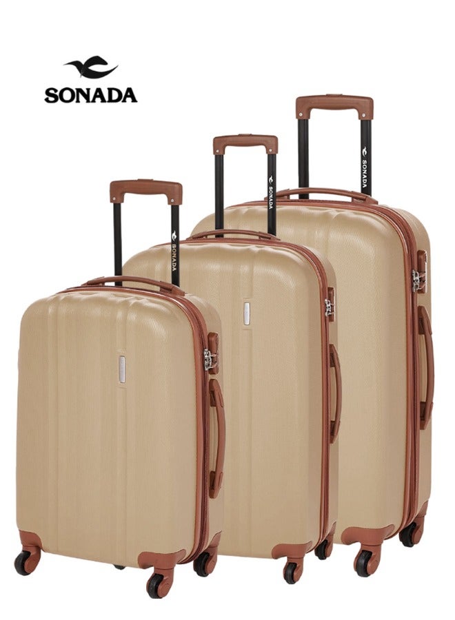 Sonada Hardside Luggage Set of 3 Expandable ABS-PC Material With Double Zipper, ANTI Theft Lock - Image 1