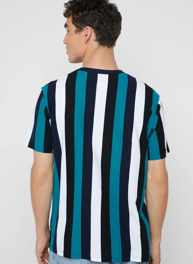TOPMAN Striped Crew Neck T-Shirt