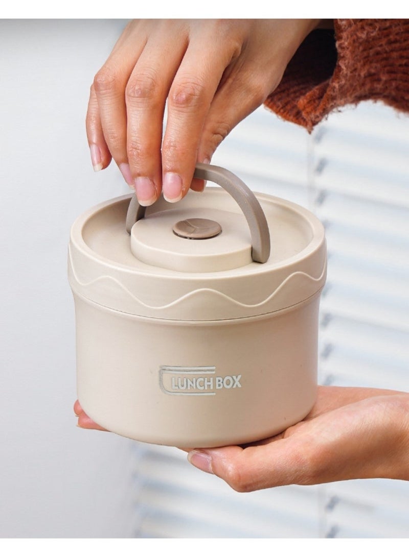 تشانجلي صندوق بنتو من الفولاذ المقاوم للصدأ للبالغين، صندوق بنتو مزود بترمس، مجموعة حاويات غداء محمولة معزولة حرارياً، 4 حاويات غداء منفصلة قابلة للتكديس ومناسبة للميكروويف - Image 3