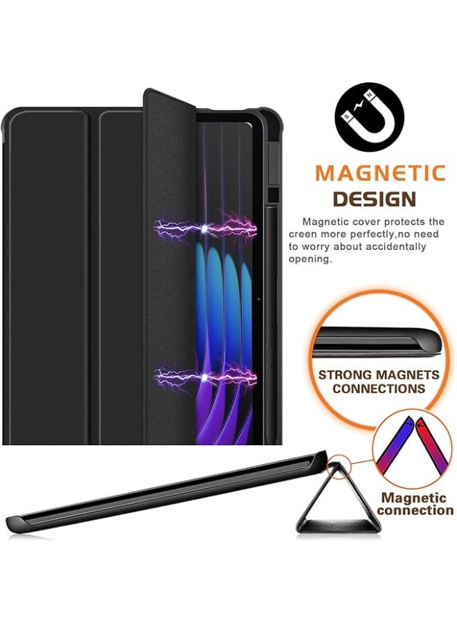 Y-Type Flip Case for Xiaomi Redmi Pad 2 11 inch 2025 Slim Hybrid Case Built-in Pencil Holder Shockproof Cover with Clear Back Shell for Xiaomi Redmi Pad 2 - (Black) - Image 4