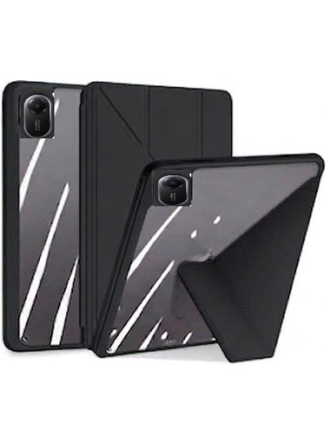 Y-Type Flip Case for Xiaomi Redmi Pad 2 11 inch 2025 Slim Hybrid Case Built-in Pencil Holder Shockproof Cover with Clear Back Shell for Xiaomi Redmi Pad 2 - (Black) - Image 1